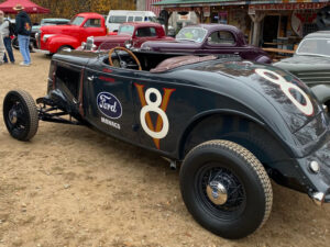 Featured in Chasing Classic Cars. Wayne Carini builds a hotrod in the style of a 1933 Ford that would have raced at the 1933 Elgin Road Race in Elgin, Ill. On the doors of the hotrod, Wayne painted the Monaco Ford logo as a tribute to his father.